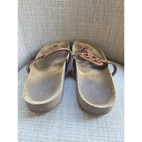 TORY BURCH Miller Cloud Calf Leather-Cork Classic CUOIO Sandals Size US 10M - Picture 5 of 6